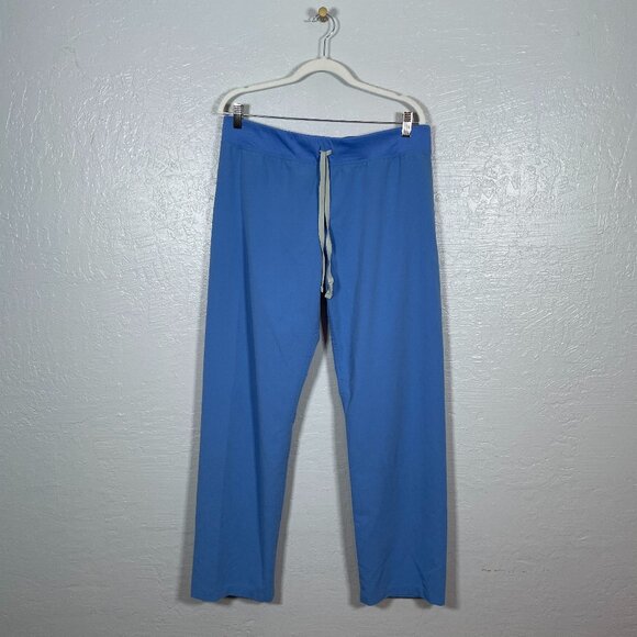 Figs Women L Blue Livingston Scrub Pants Pockets Stretch Yoga Waistband - Picture 1 of 9